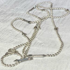 LAGOS Sterling Silver Caviar Hearts & Arrows Necklace